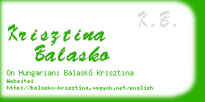 krisztina balasko business card